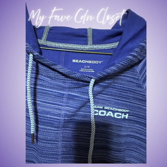 NEW**Purple Team Beachbody Coach Short Sleeve Hoodie - Picture 4 of 4